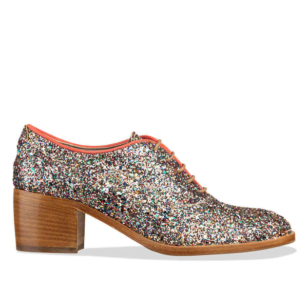 Women's Multi Colour Heel Brogues - Italian Made - 'Froth Women's Multi Colour Heel Brogues - Italian Made - 'Froth