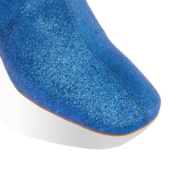 Blue glitter ankle boots on sale