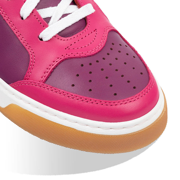 'solo' women's pink, purple and red leather sneakers Made in Italy