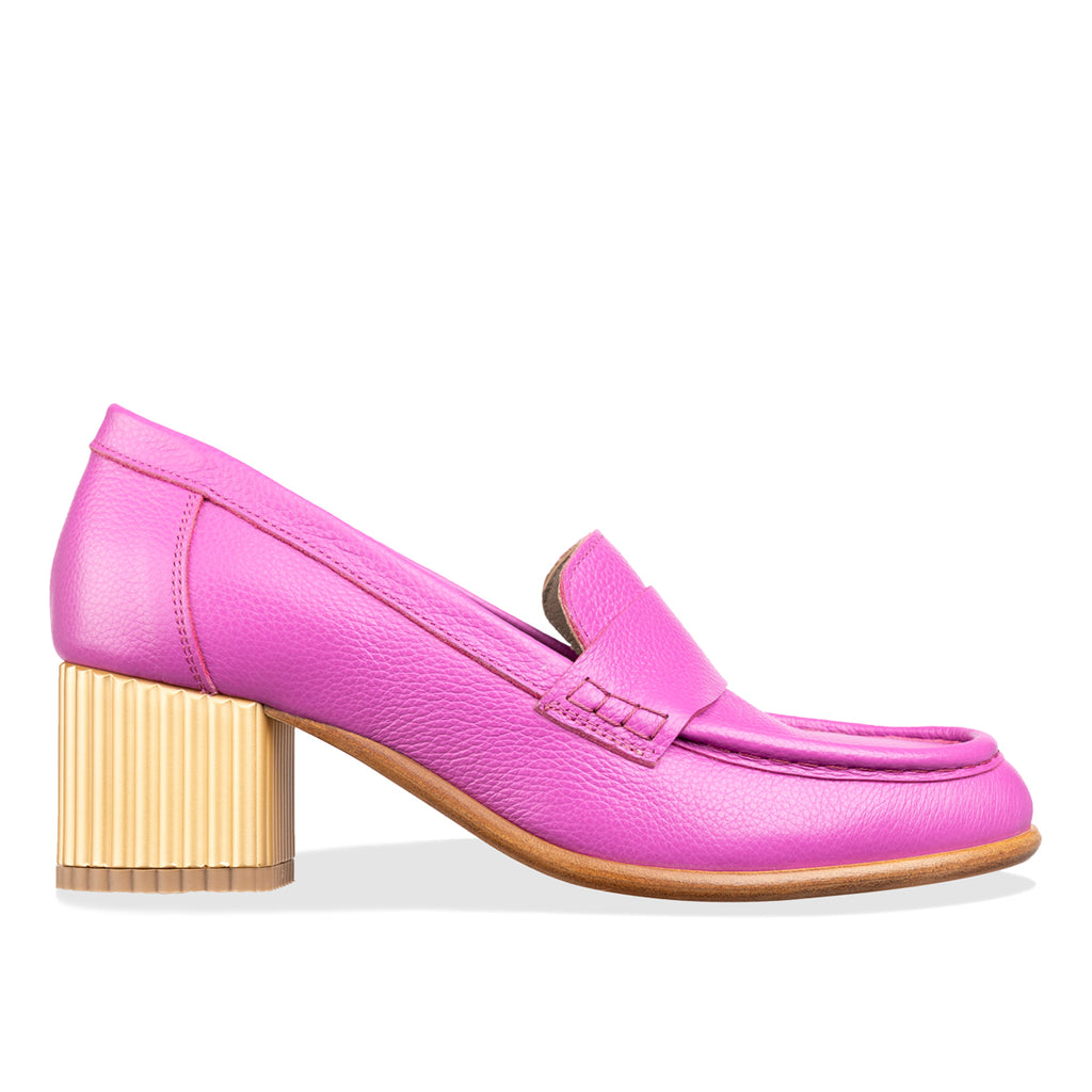 women's pink heel loafer - Italian leather - 'alina' | habbot