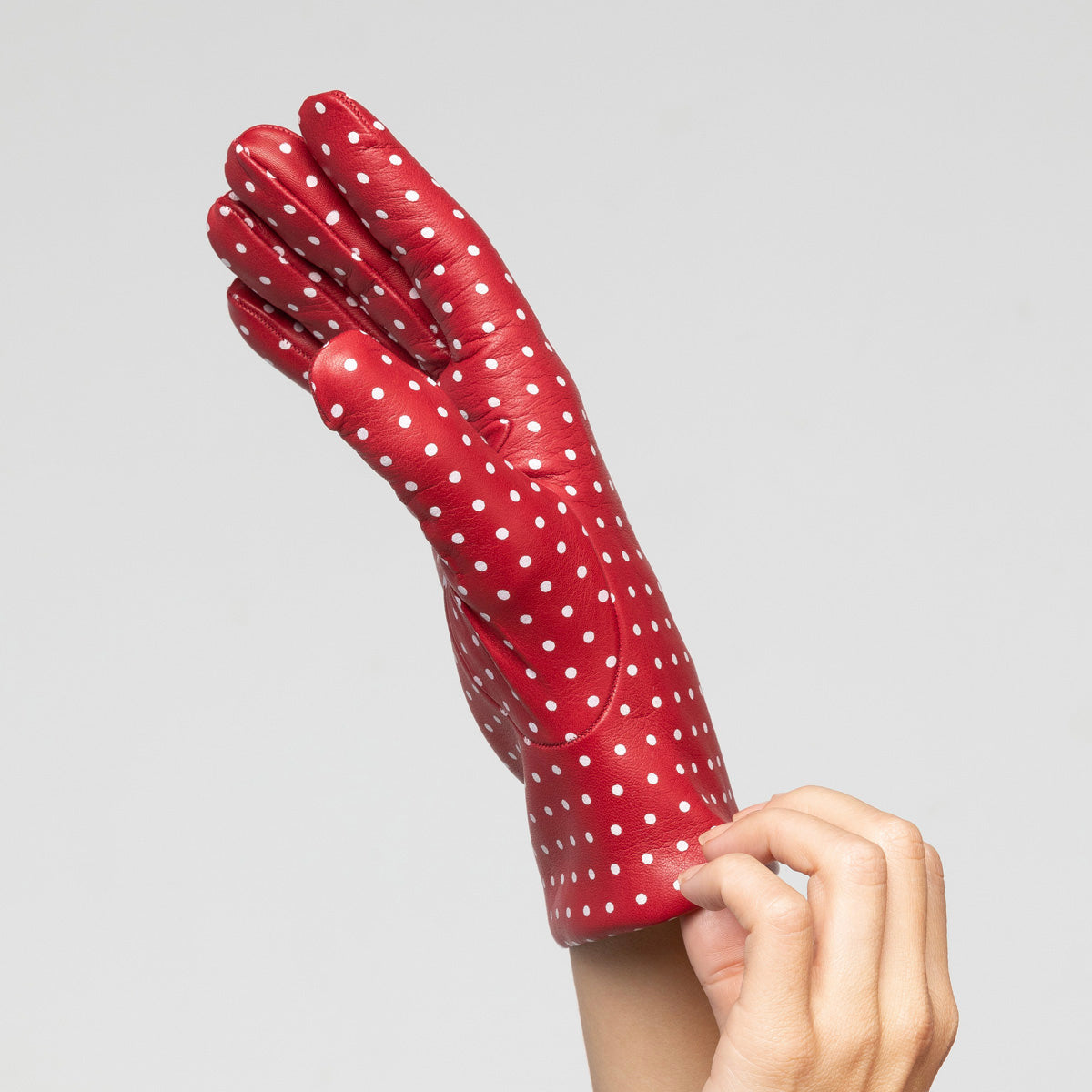 Women's Red Spot Gloves - Italian Made - 'Glovely' | Habbot – habbot