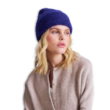 mohair beanie - navy