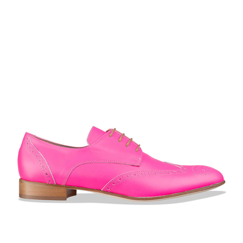 women s pink brogues Italian leather orletto habbot