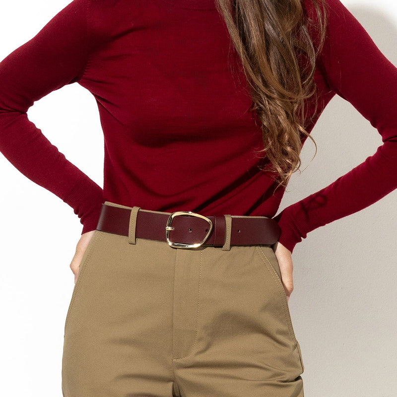 rione belt- burgundy