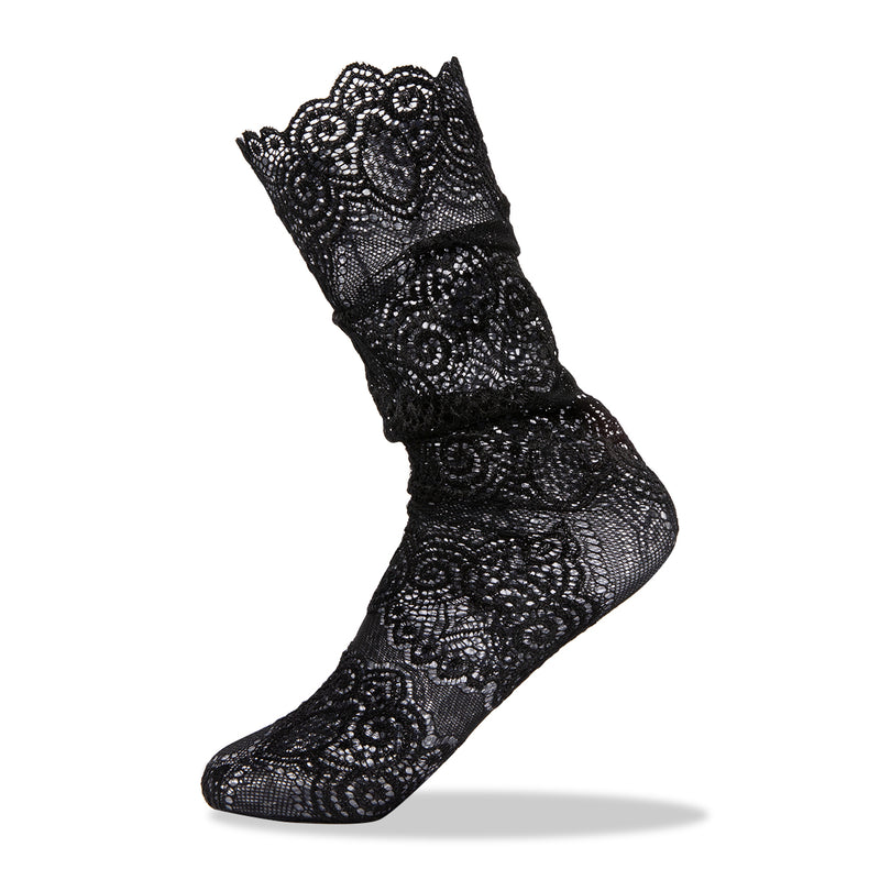 scalloped lace - black