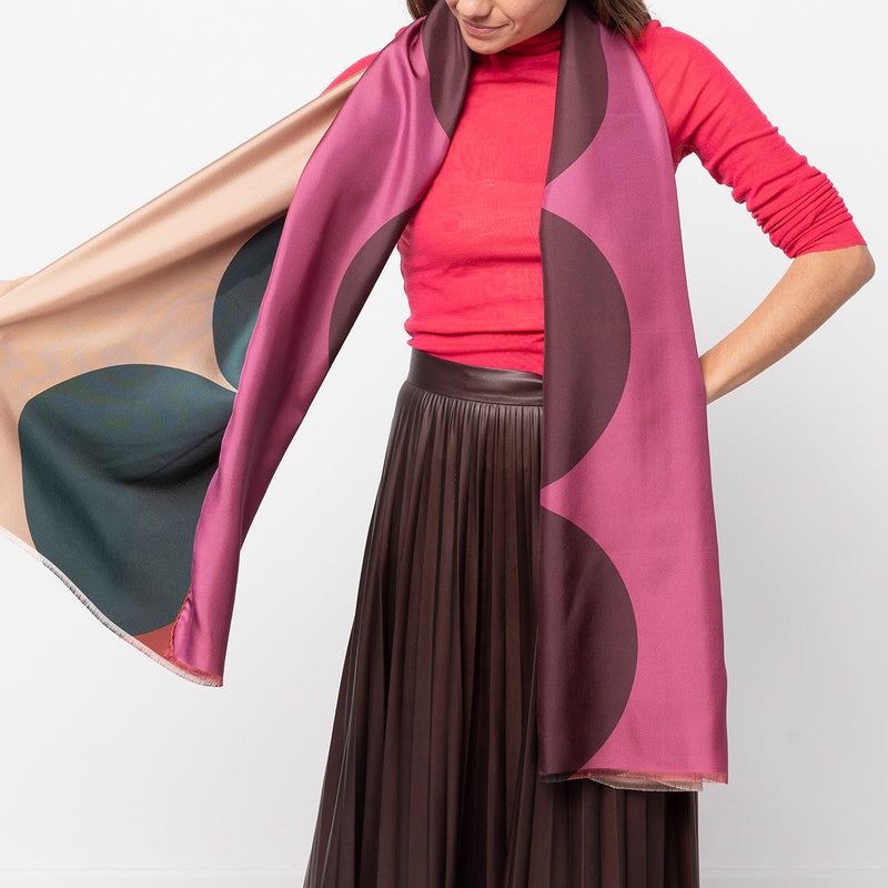 scarf reversible 70141 - choc green