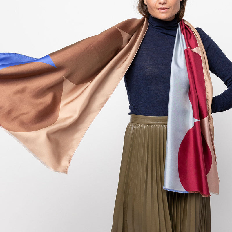 scarf reversible 70141 - olive bordo