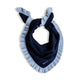 triangle scarf - navy ruffle