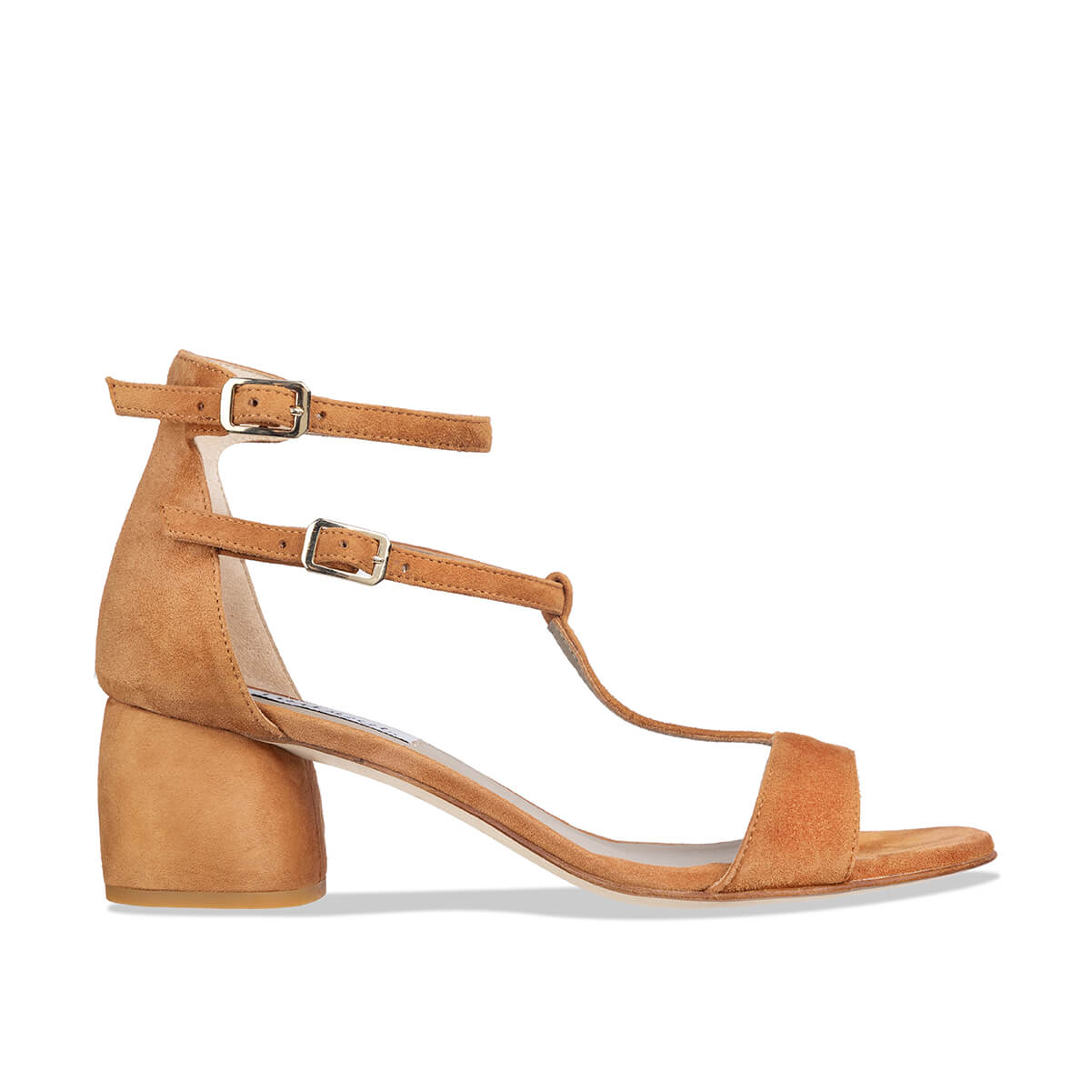 'uzzo' women's strappy heel sandals – brown suede | habbot