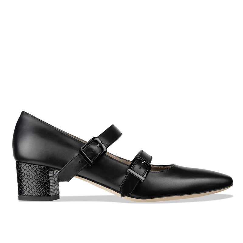 Black Triple-Buckle Lace-Up Ankle Boots - CHARLES & KEITH PH