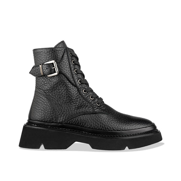 'ato' women's Black leather combat Boots – Made In Italy | habbot