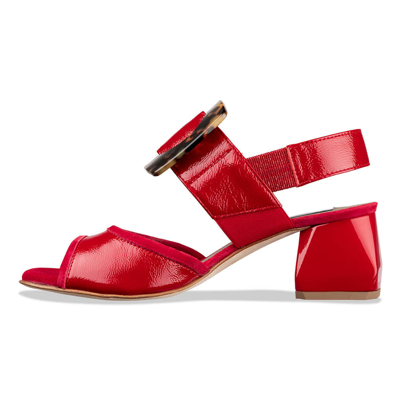 'gola' womens red patent heels – Italian leather sandal | habbot