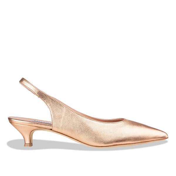 'vitoli' women's kitten heels - rose gold leather | habbot
